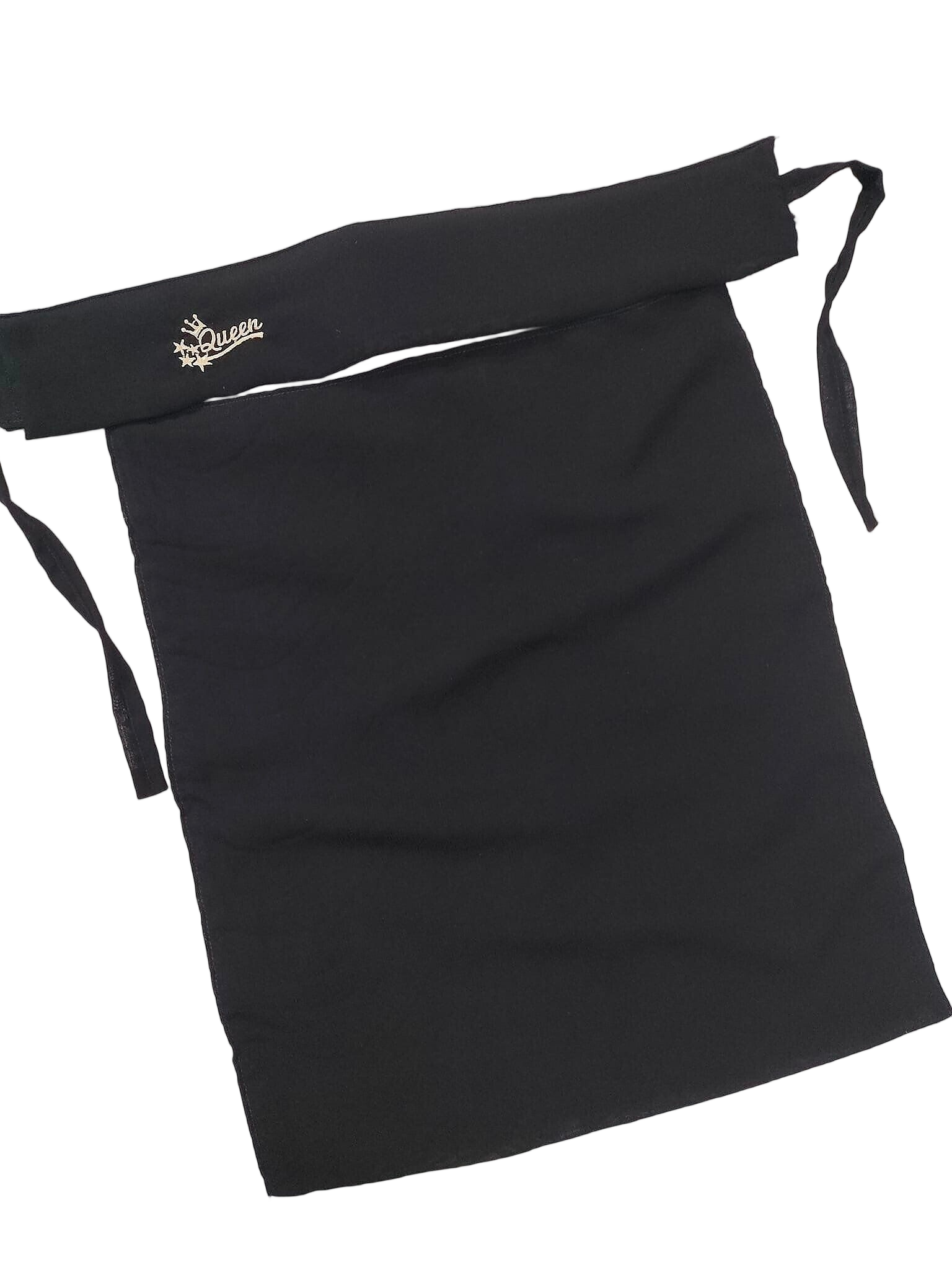 Premium Tie-Back Chiffon Hijab – Black (Queen Edition)